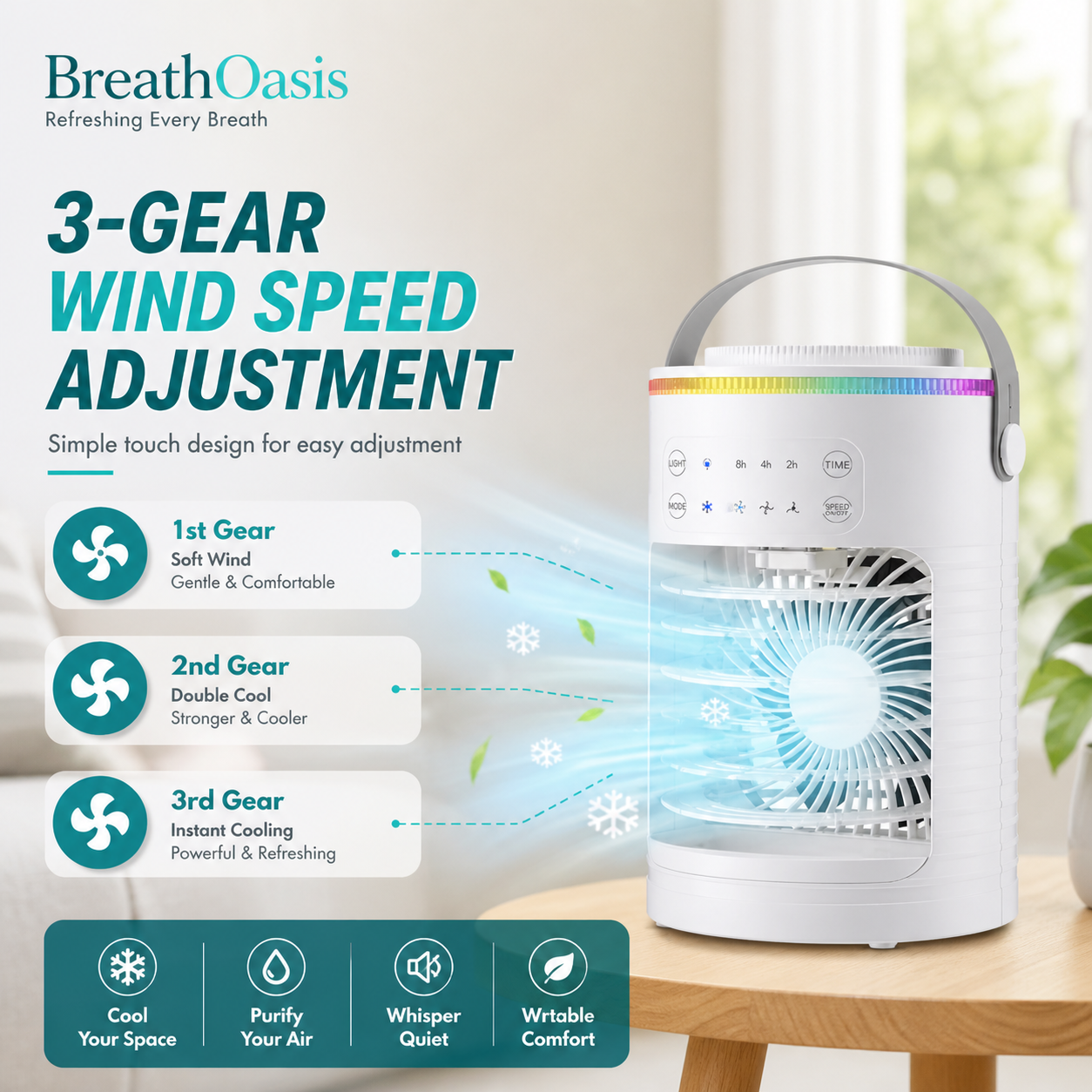 Breath Oasis MistCool Desktop Fan