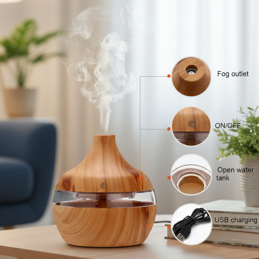 Wood Humidifier Fresh Air